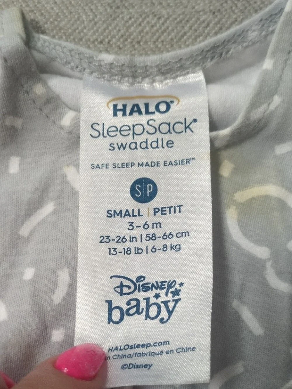 Disney Light Blue and Gray Baby Sleep Sack with Mickey Outline
